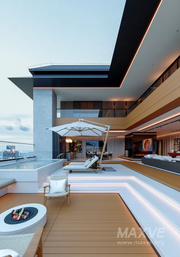 Modern scenic open balcony living room dining room - Image 2