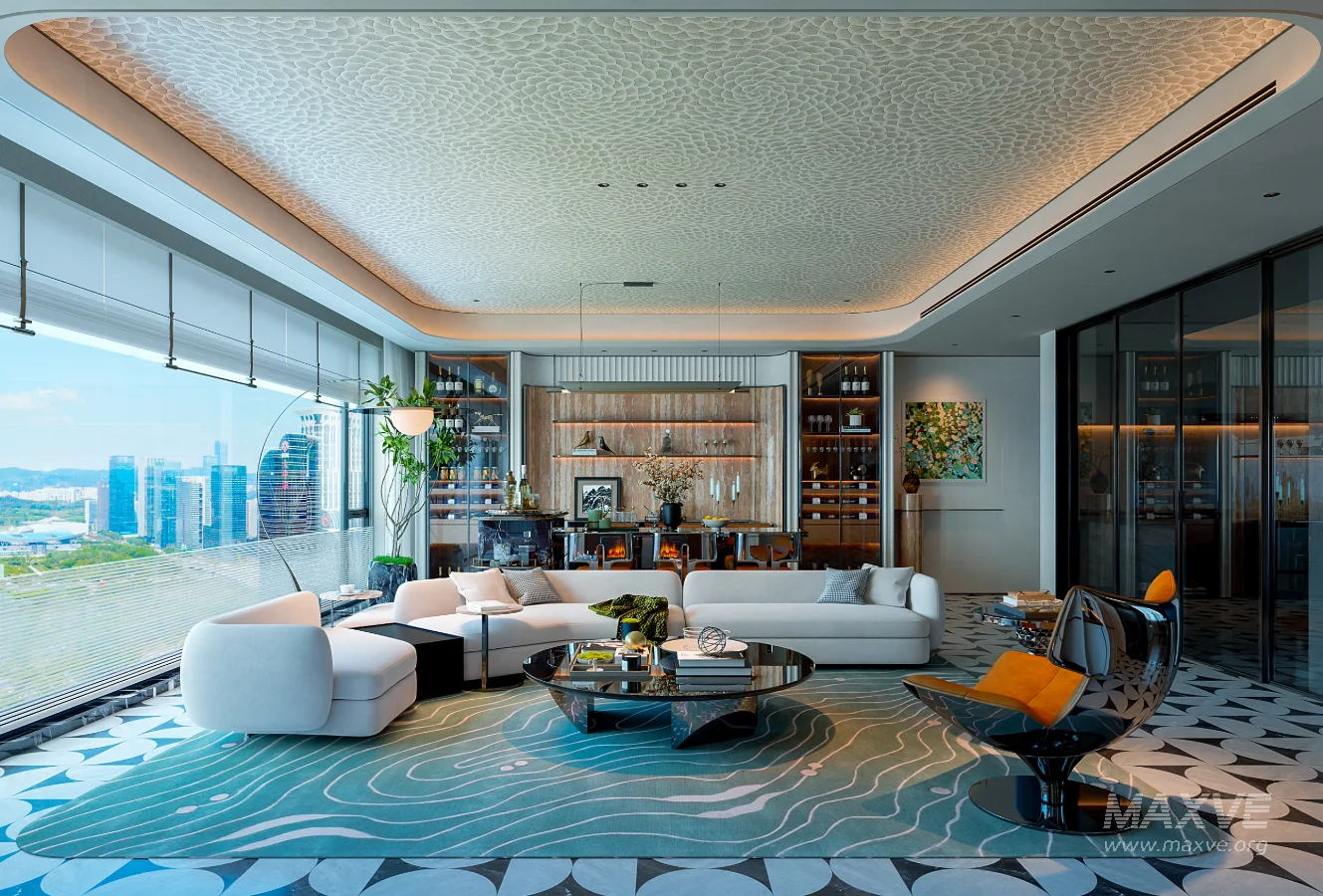 Modern luxury living and dining room - Image 2
