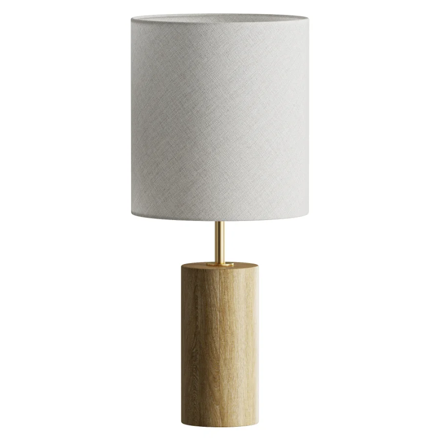 Adesso Wood Column Modern Table Lamp - Image 3