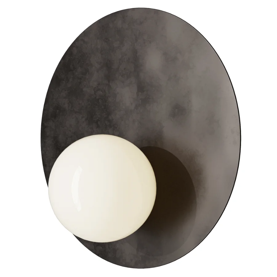 Luna bronze and opal disc wall light - Image 1