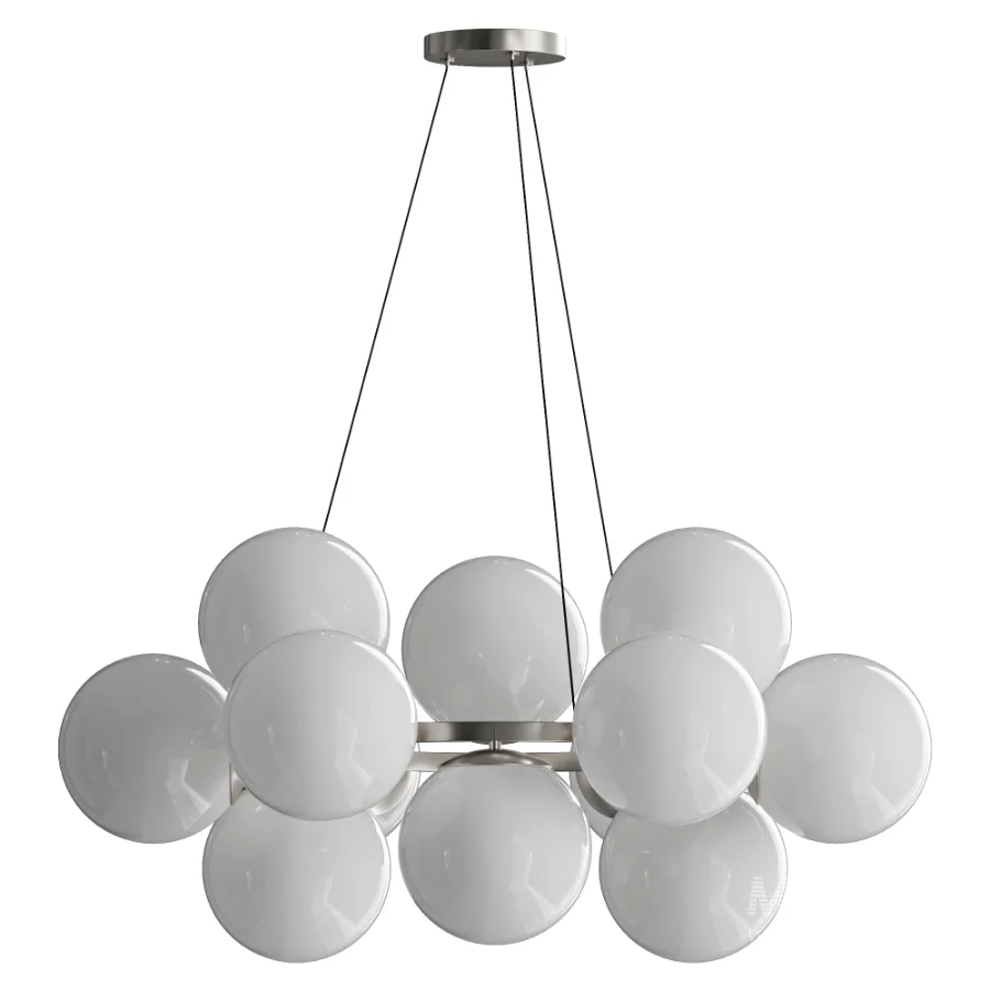 MyFar Aerton Nickel White Glass Molecule Chandelier 12 Light - Image 2