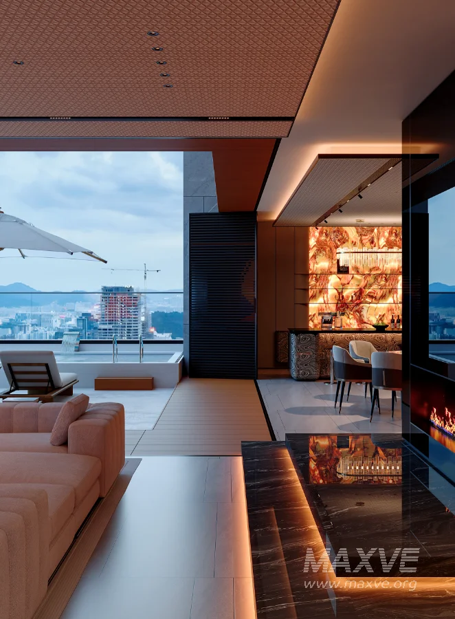 Modern scenic open balcony living room dining room - Image 7