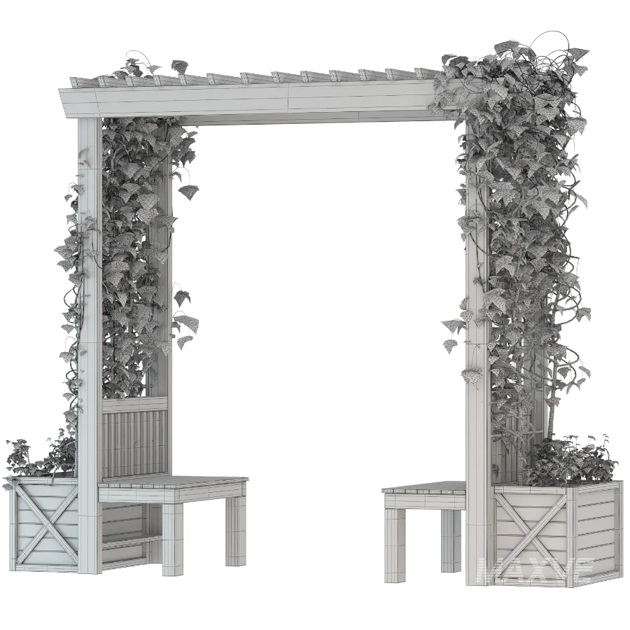 Wooden Garden Arbor 06 - Image 1