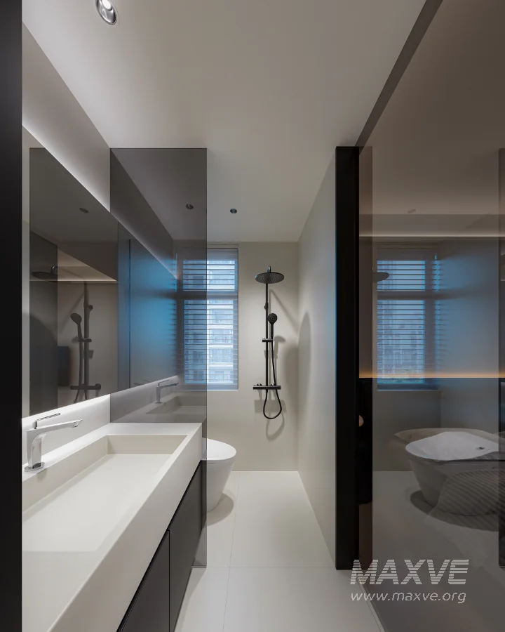 Modern bedroom and bathroom dressing room - Image 3