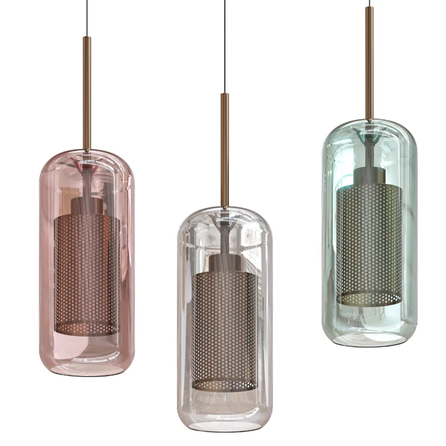 Chiswick Glass Shade Brass Fitting Pendant Light - Image 4