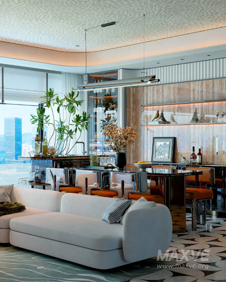 Modern luxury living and dining room - Image 4