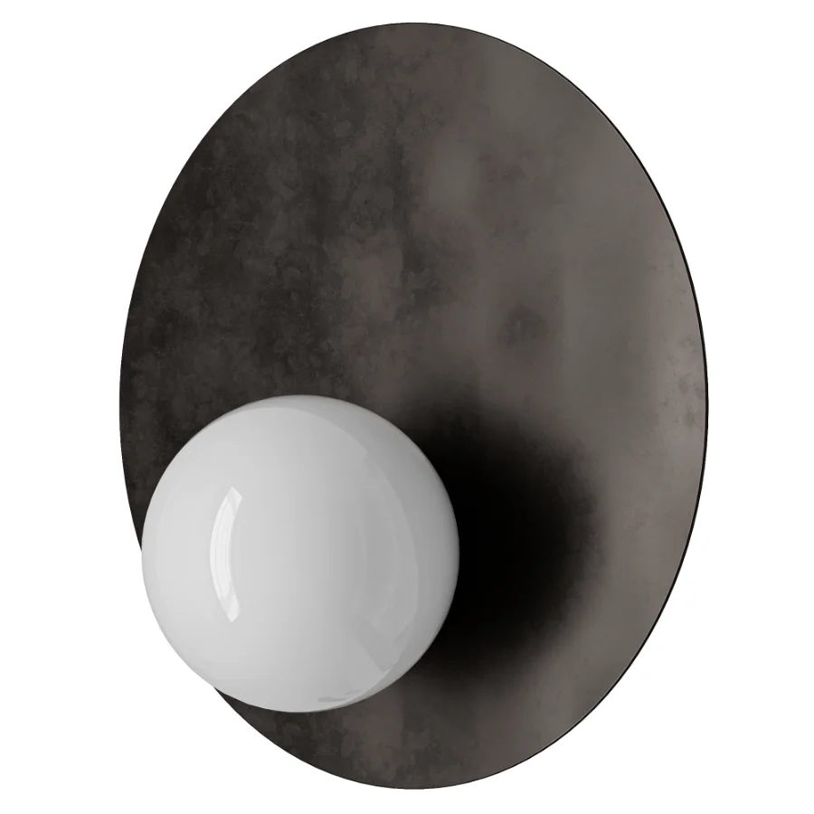 Luna bronze and opal disc wall light - Image 2