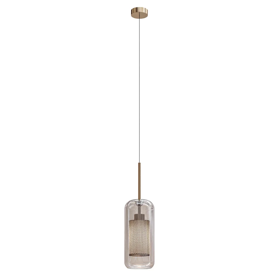 Chiswick Glass Shade Brass Fitting Pendant Light - Image 1