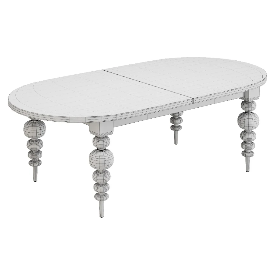 Oval extendable dining table - Image 5