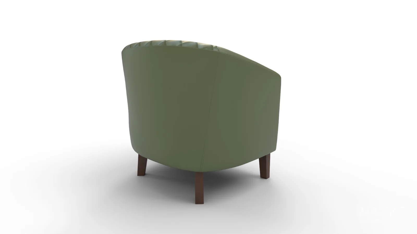 Leather Barrel Accent Chair - Image 5