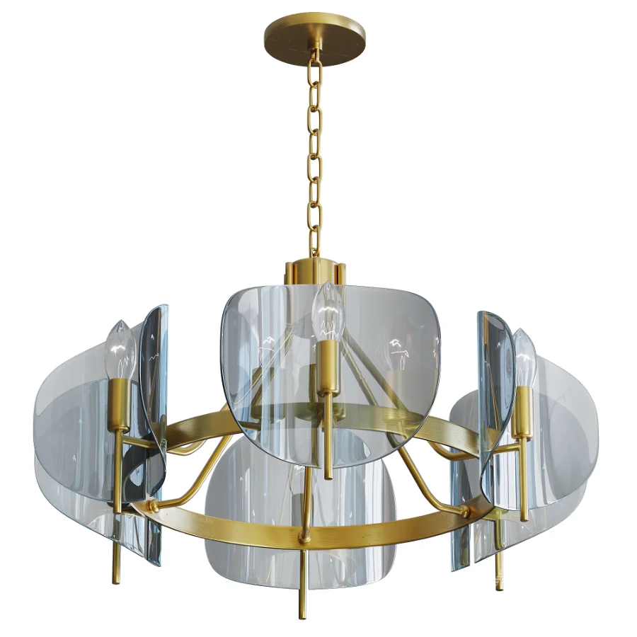 Modern Wagon Wheel 6-Light Chandelier - Image 3