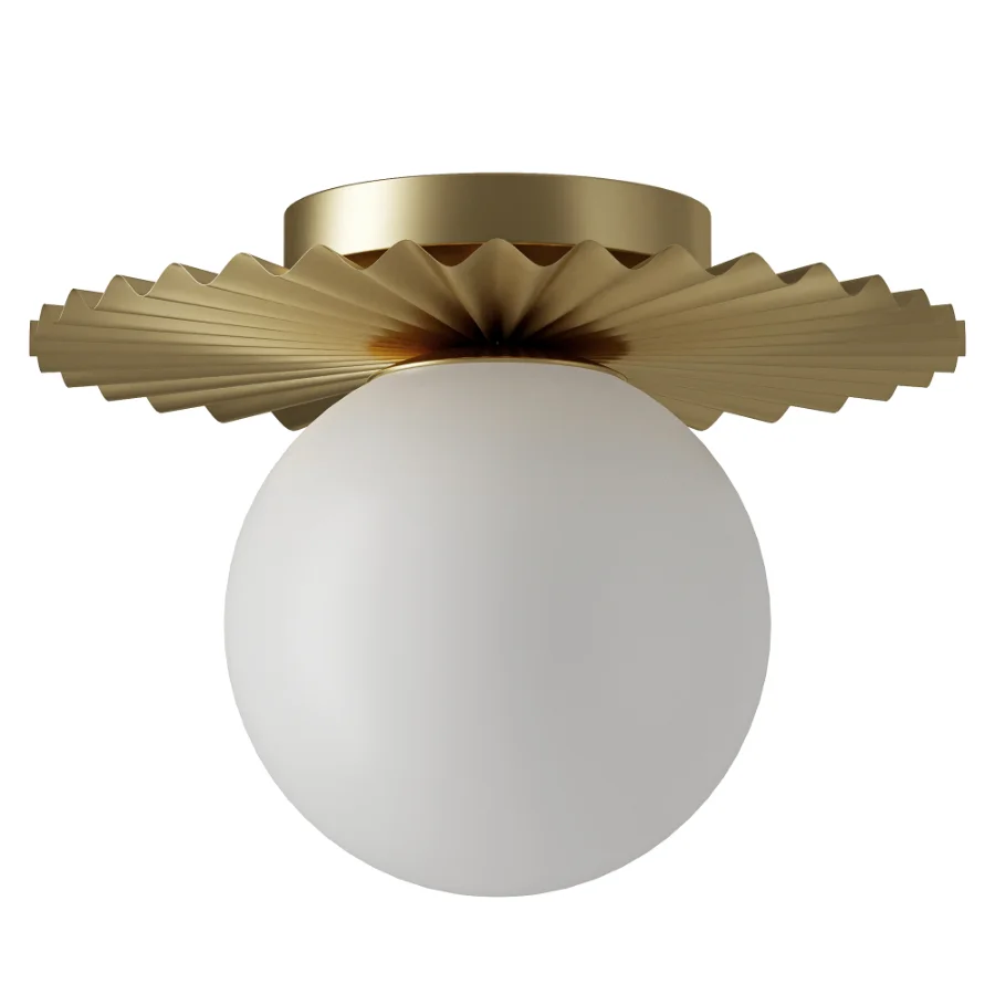 Abbey Gold Modern Globe Glass Flush Mount - Image 2