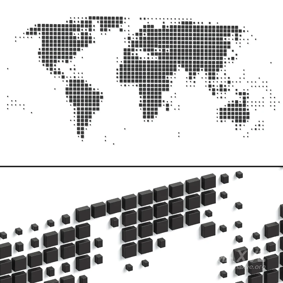 Abstract World Map Wall - Image 3