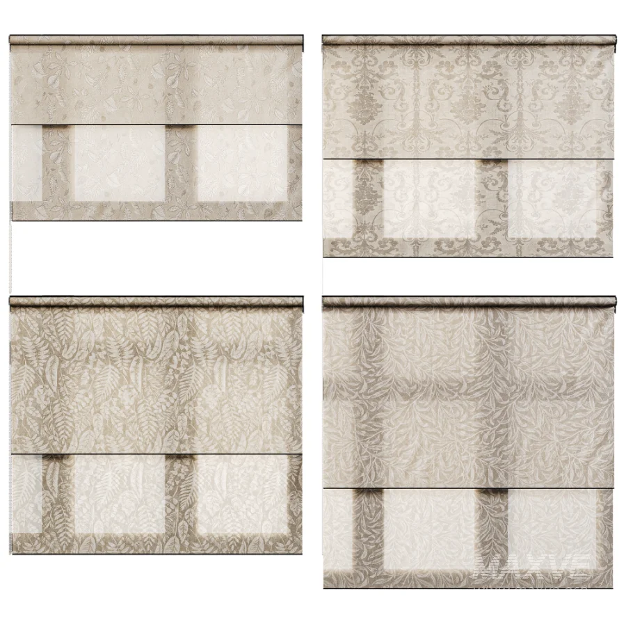 Classic Patterned Roller Blinds Set - Image 2
