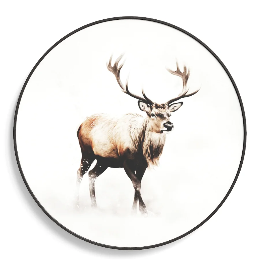 Wall Painting Deer in white winter - Image 1