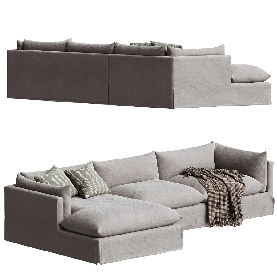 Reggio Slipcover Chaise Sectional - Image 1