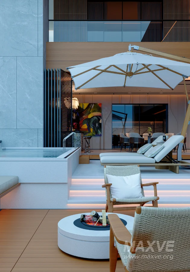 Modern scenic open balcony living room dining room - Image 4