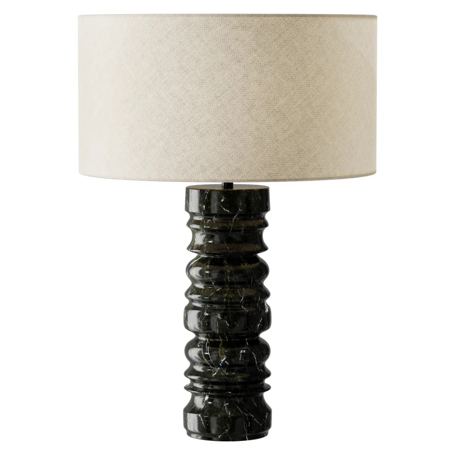 Renee large green marble table lamp - Image 1
