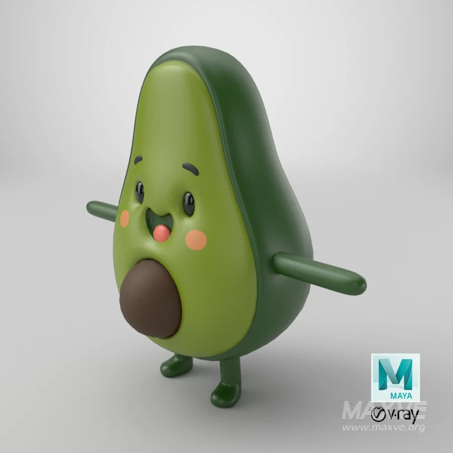 Avocado Cartoon 3D Character - Image 27