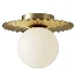 Abbey Gold Modern Globe Glass Flush Mount - Thumbnail 1