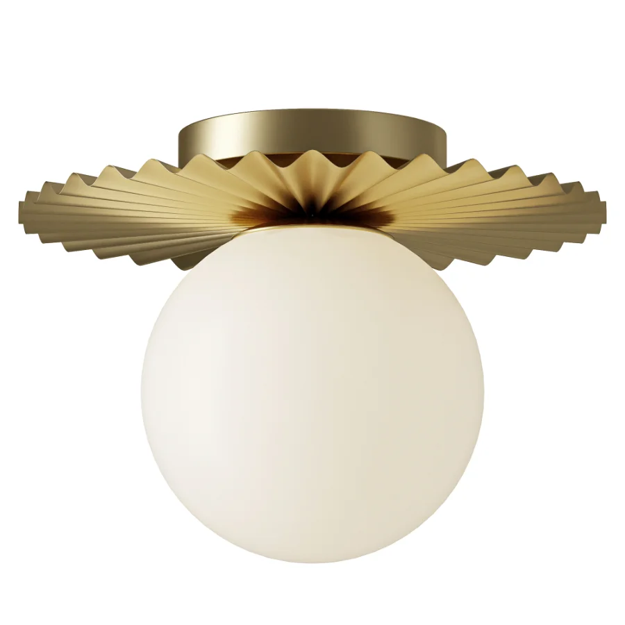 Abbey Gold Modern Globe Glass Flush Mount - Image 1