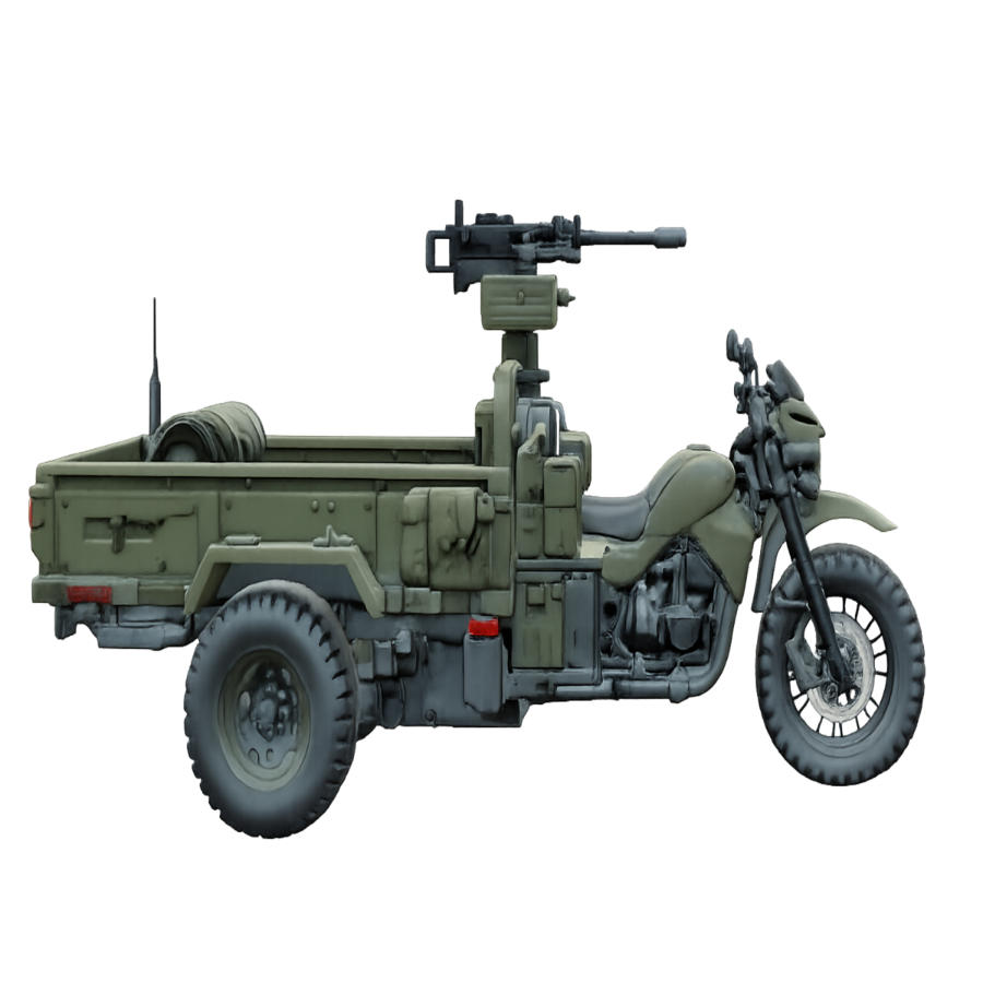 Military Tactical Trike Bike 3D Model - Image 4
