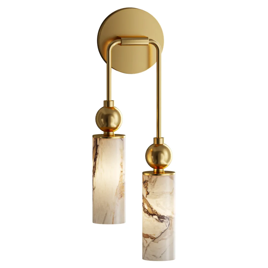 Harlin Alabaster Wall Lamp 2 heads - Image 1