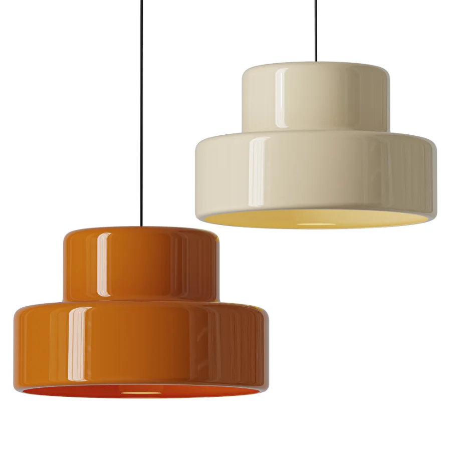 Bauhaus Vintage Orange Warm Pendant Light - Image 1