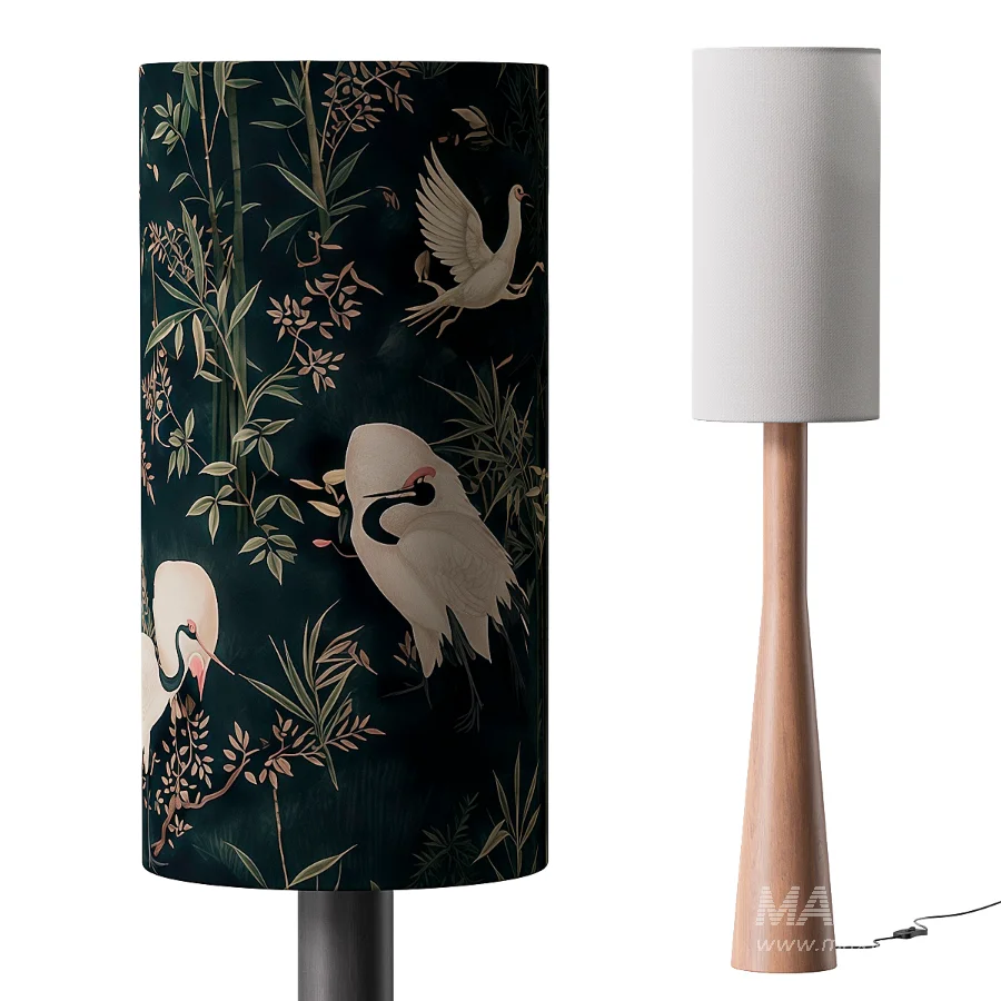 Minimalist Japandi Linen Floor Lamp - Image 4