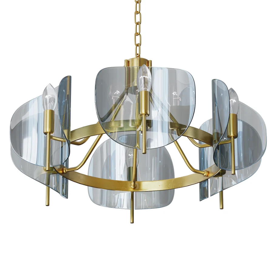 Modern Wagon Wheel 6-Light Chandelier - Image 1