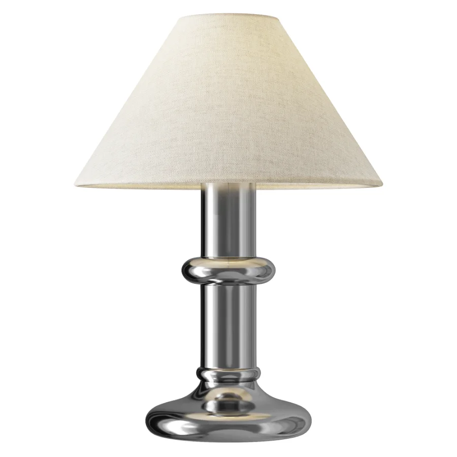 Chrome Fabric Table Lamp - Image 1