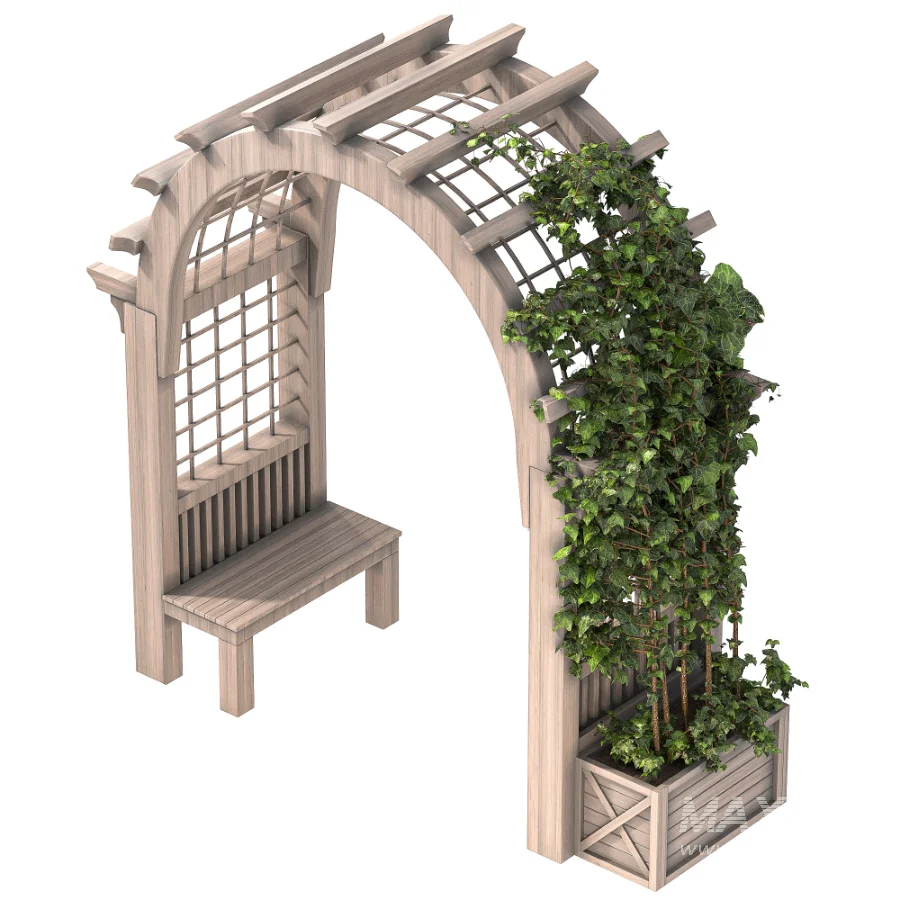 Wooden Garden Arbor 04 - Image 2