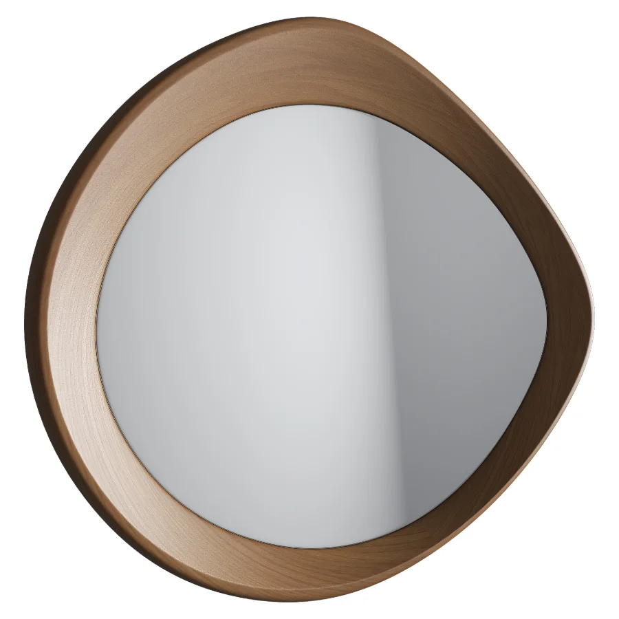 Asymmetrical Wooden Frame Mirror 05 - Image 2