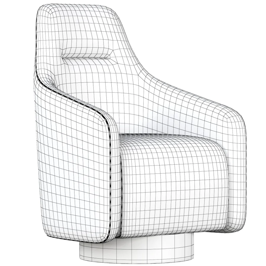Swivel_fabric_armchair_with_armrests_and_headrest - Image 4