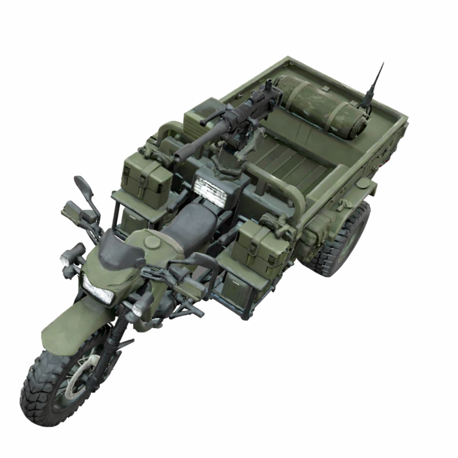 Military Tactical Trike Bike 3D Model - Image 6