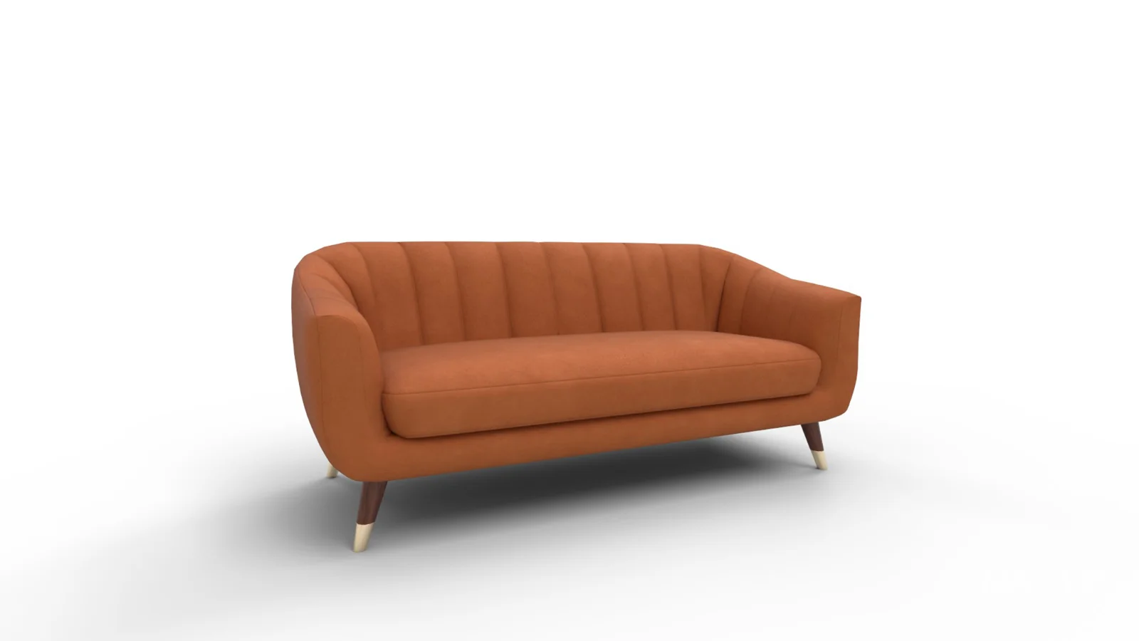 Steffan Wide Velvet Flared Arm Sofa - Image 5