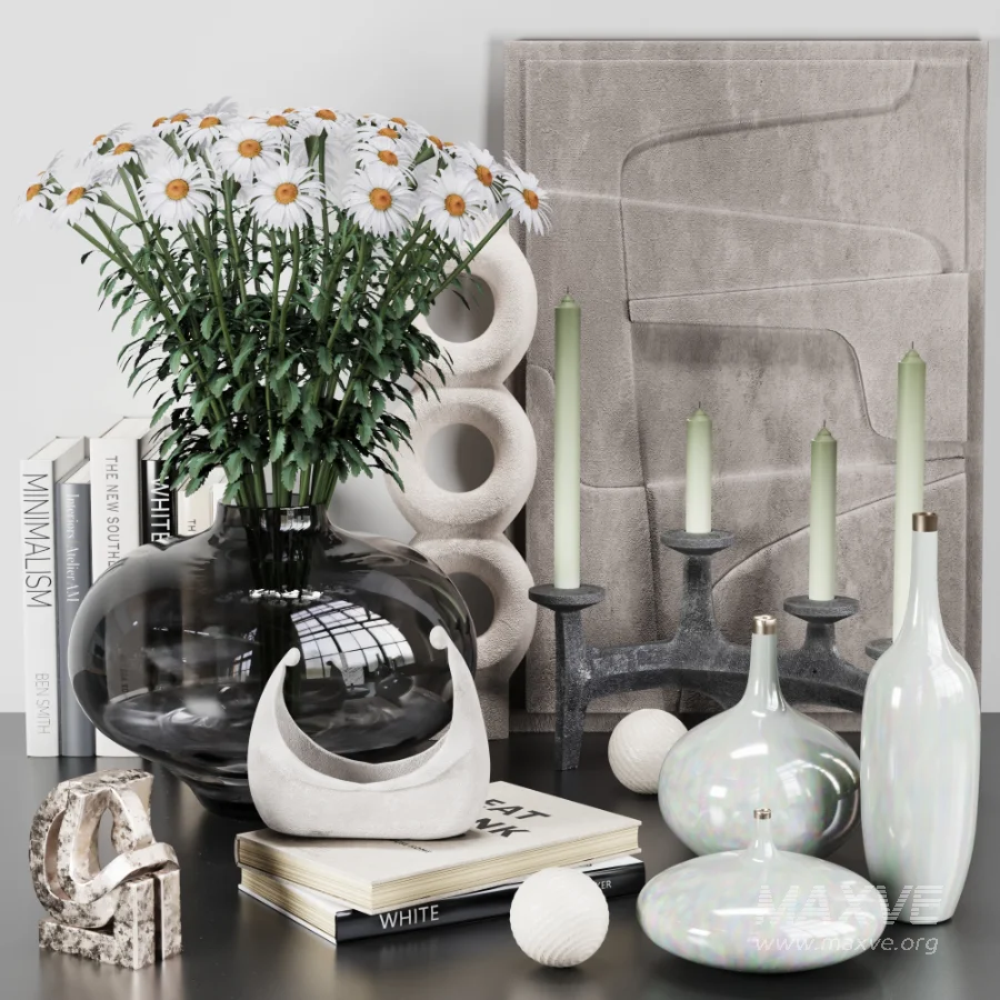 Decorative set 13 with flowers daisies - Image 1