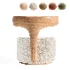 Modern Designer Wooden Armchair with Fabric Seat - Thumbnail 1