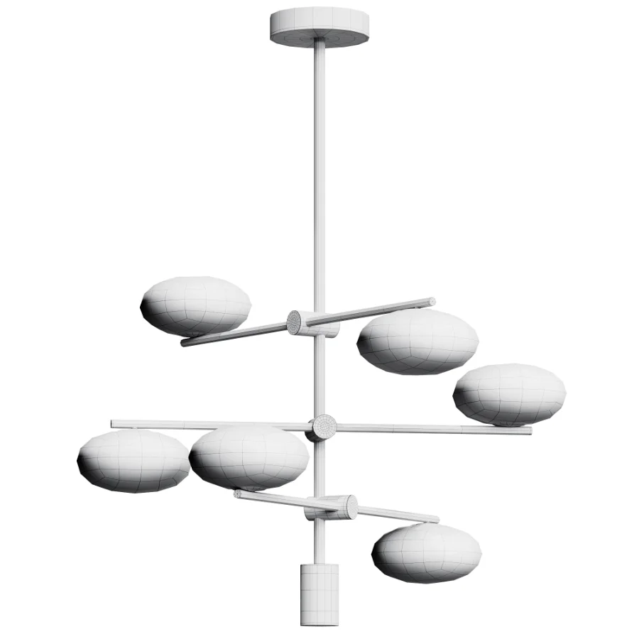 Imperial 6 light brass and opal pendant - Image 3
