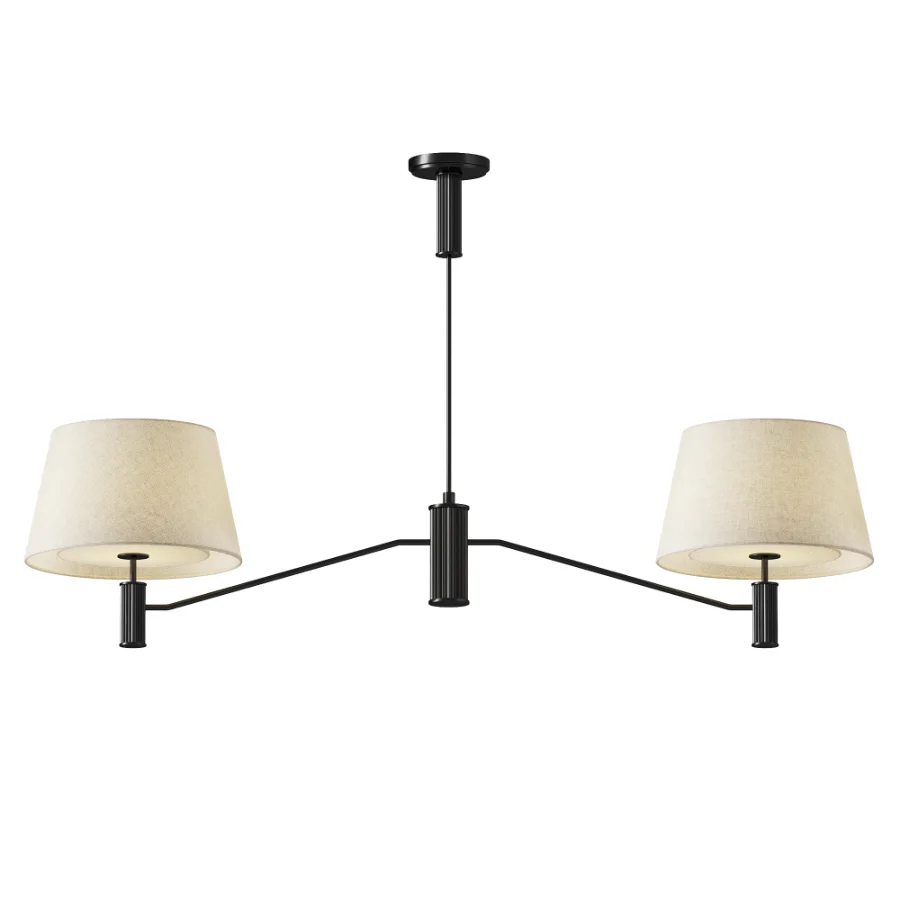 Black Fabric Double Ceiling Lamp - Image 1