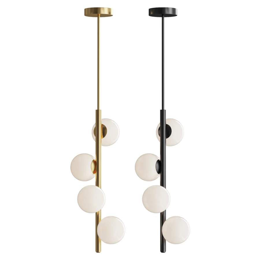 Modern brass vertical chandelier - Image 1