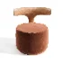 Modern Designer Wooden Armchair with Fabric Seat - Thumbnail 3