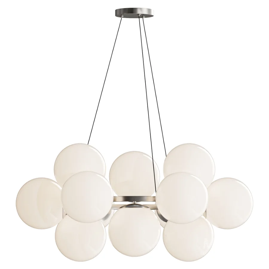 MyFar Aerton Nickel White Glass Molecule Chandelier 12 Light - Image 1