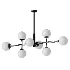 Black Frosted Glass Globe Linear Chandelier 8 Light - Thumbnail 2