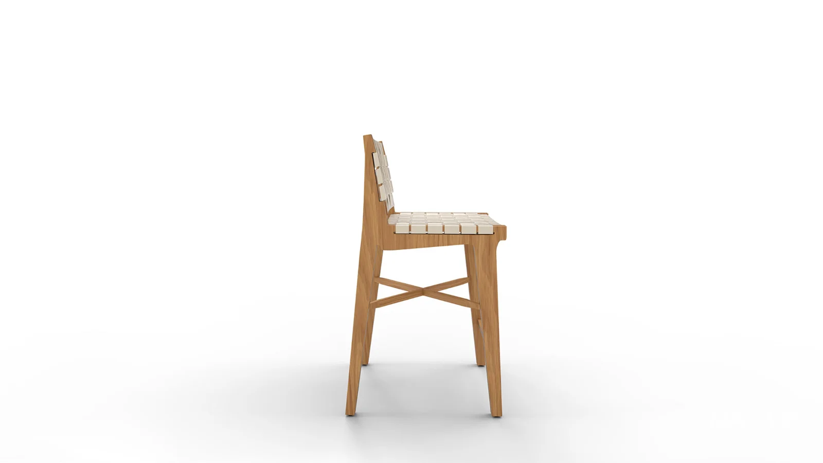 Taj White Leather Strap Bar Stool - Image 1