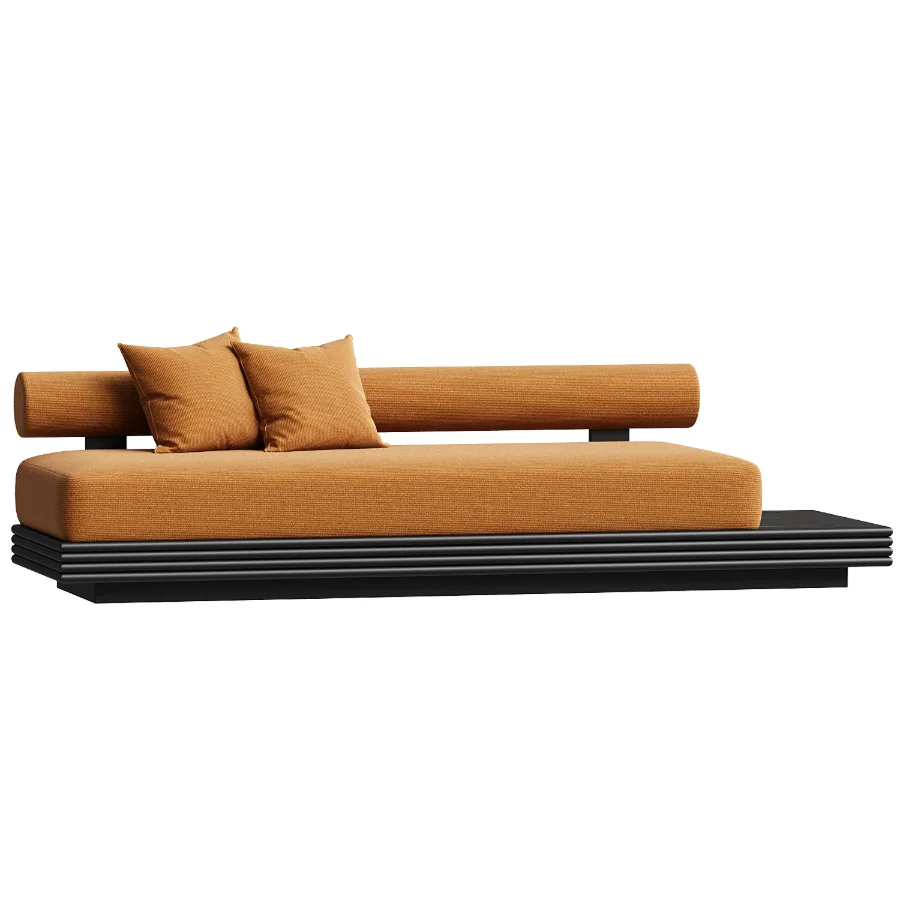Collins Aluminum 3 Seat Armless Sofa - Image 1