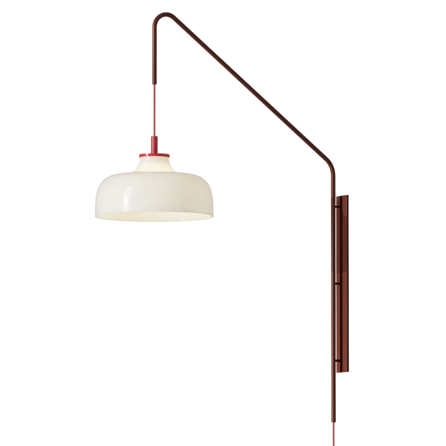 Hubsch Current Wall Lamp Red Maroon - Image 1