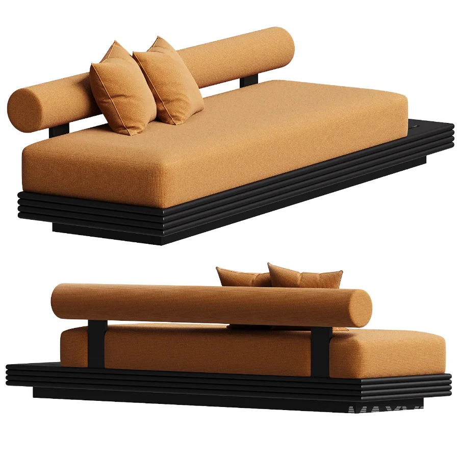 Collins Aluminum 3 Seat Armless Sofa - Image 4
