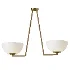 Jeanne 2 lights brass and white glass flush mount - Thumbnail 1