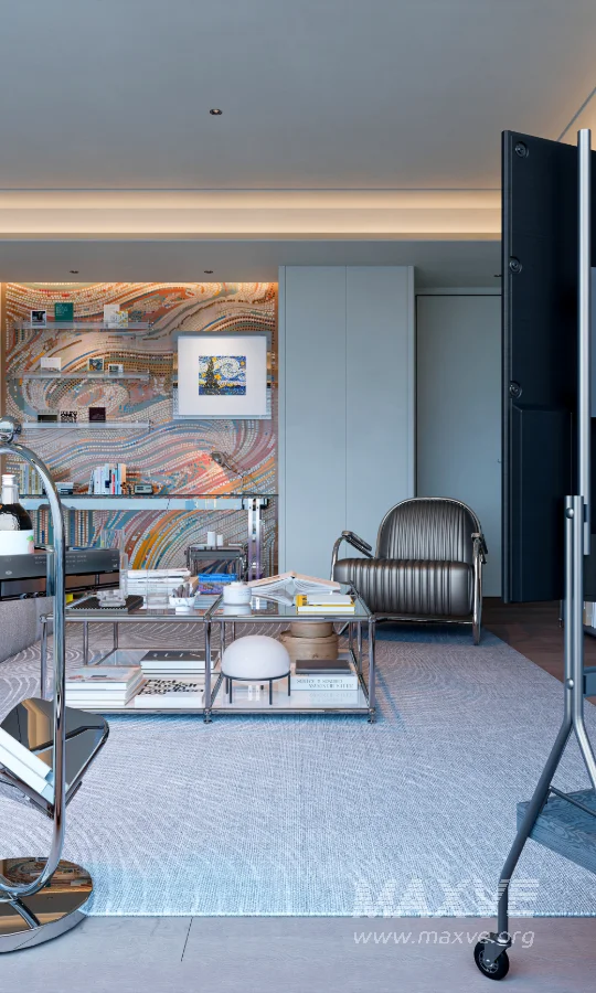 Modern living room and dining room interior scene - Image 6